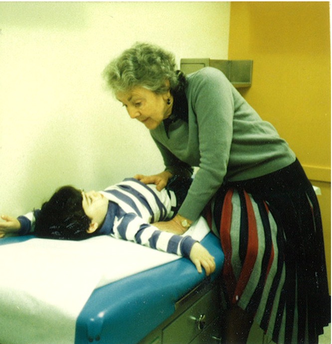 Dr Evans with a child